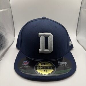 New Era 59FIFTY NFL On Field Dallas Cowboys Navy Blue Silver Hat‎ 7 5/8